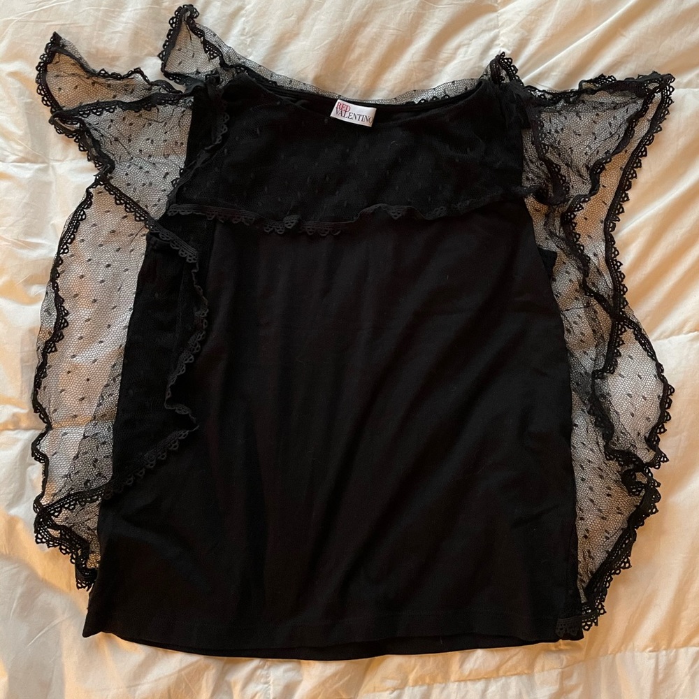 Red Valentino top with tulle application
